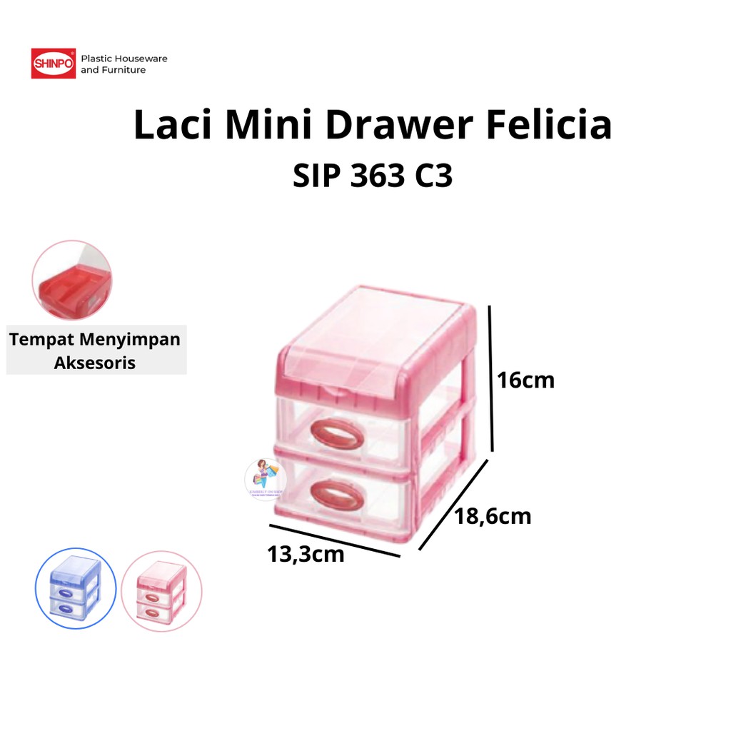 Shinpo Laci Plastik Mini Drawer Felicia Susun 2 363 C3