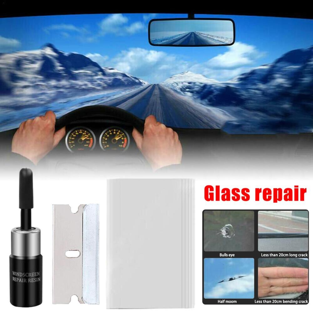 [BISA COD] Lem Kaca Mobil Anti Retak Windshield Repair Kit Mobil Kaca Retak Perbaikan Kit Kaca Depan Nano Perbaikan Cair Auto Jendela