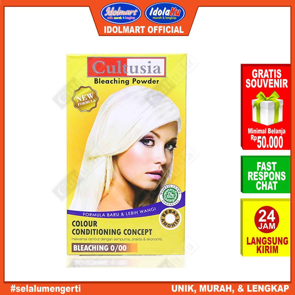 IDOLMART Pewarna rambut Cultusia Hair Color Bleacing 0/00 30 ML Surabaya