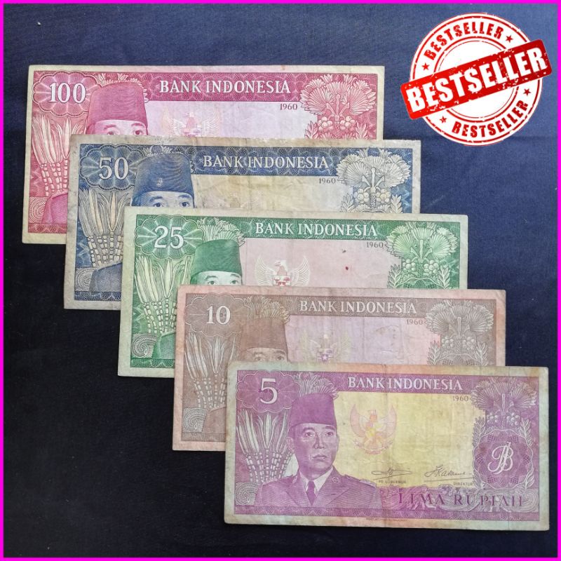 Uang Kertas Kuno Indonesia Koleksi Seri Soekarno Tahun 1960 Dijamin Asli Murah Bergaransi