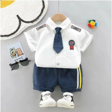 Baju Setelan Anak Laki Laki 3in1 Terbaru 2021 Model Army Kekinian Mewah Bahan Katun Apple Bordir Usi