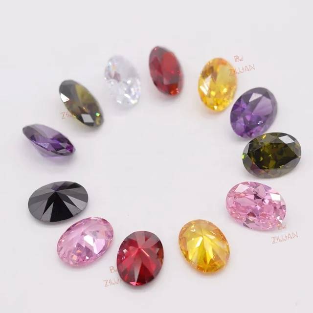 A3 Quality 14mm-18mm Permata Oval cut Zirconia AAA Quality Original Grade Perbutir