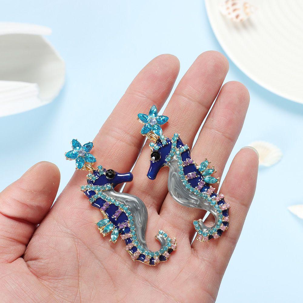 Anting LILY Berbentuk Kuda Laut Perhiasan Pesta Fashion Jewelry Ear Studs