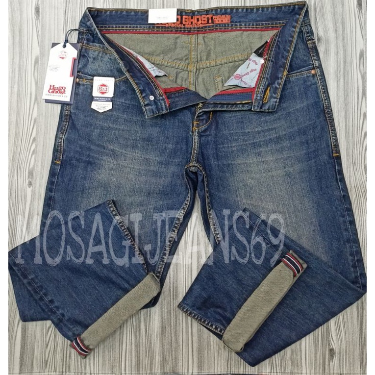 CELANA JEANS PANJANG PRIA HUGOGHOST 33-38 REGULER PREMIUM