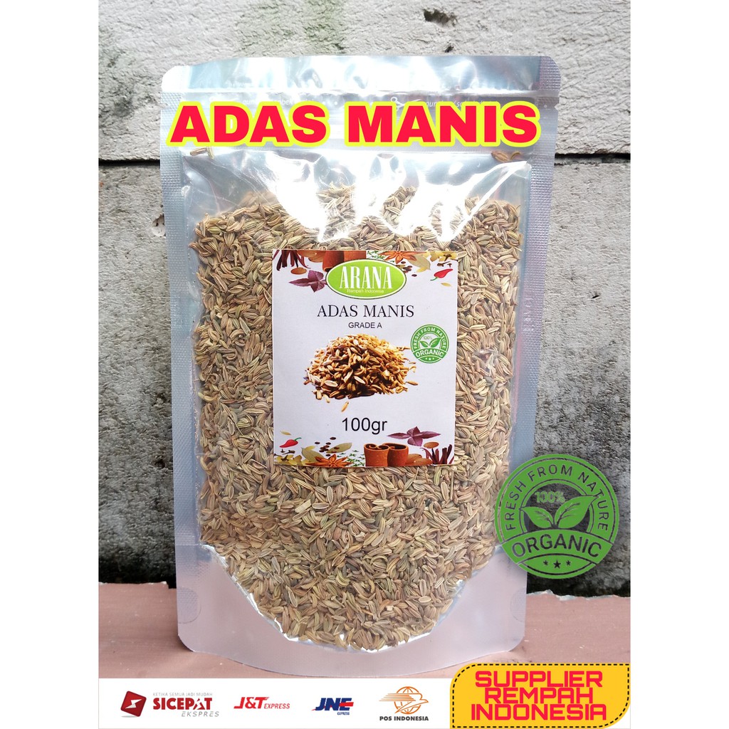 

Adas Manis Eksport 100gr Grade A | 100% murni Kemasan Klip ziplock