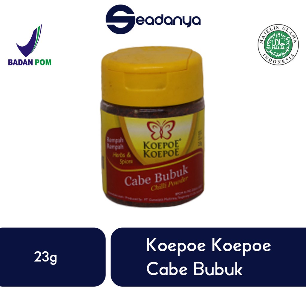 

Cabe Bubuk Koepoe Koepoe 23g Chilli Powder - Halal MUI & BPOM