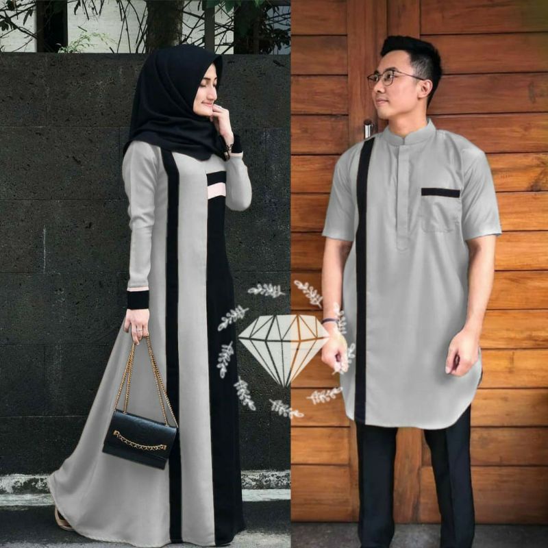 gamis couple arielluna terbaru / gamis couple terbaru 2022 / gamis couple murah / couple lebaran