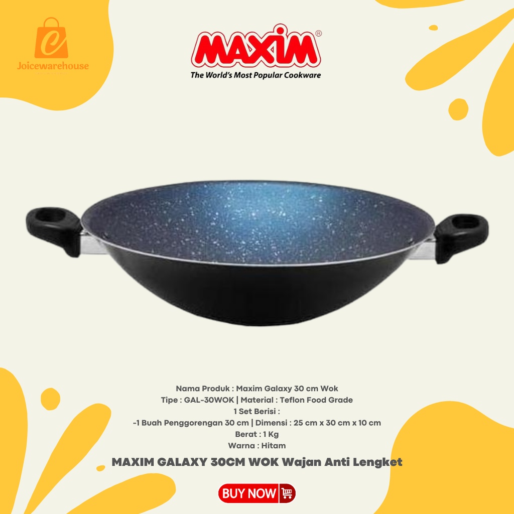 MAXIM GALAXY 30CM WOK Wajan Anti Lengket