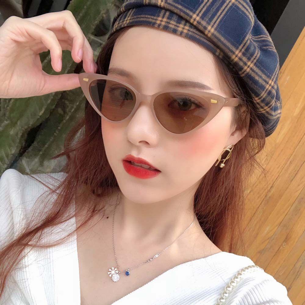 Needway   Wanita Kacamata Hitam Fashion Punk Hip Pop Leopard Print UV400 Bingkai Kecil Padi Kuku Gaya Korea Sunglasses