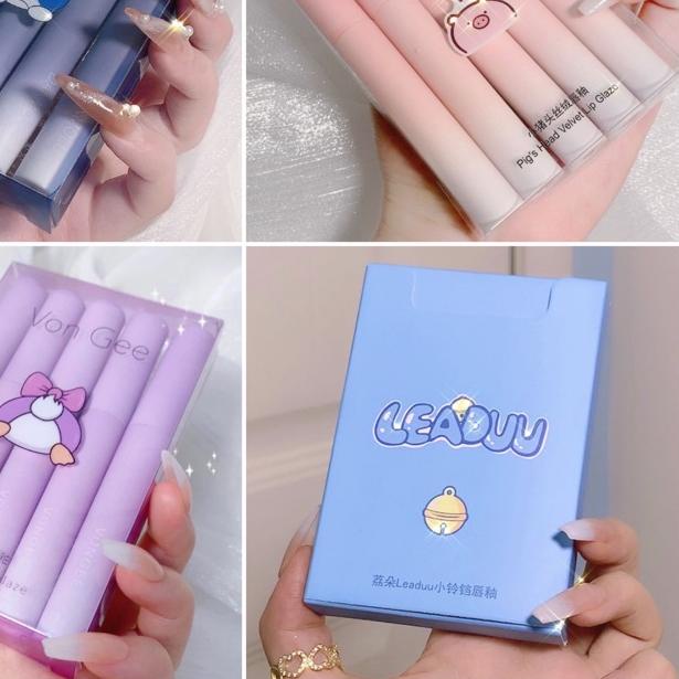 ☈ Lipstik （1SET 3、5、6PCS） LIP GLAZE SET BOX LIPSTIK lipstik HANASUI MATTE / HANASUI MATTEDORABLE LIP