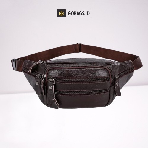 Waistbag Kulit pria Tas selepang pinggang selempang bahu slempang kulit slepang waitbag waitsbag sli