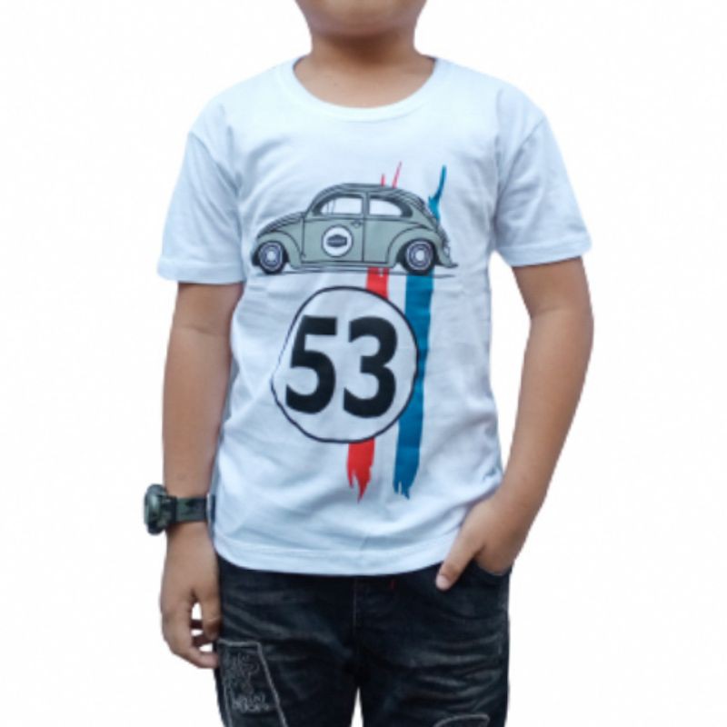  KAOS  ANAK MIBIL PW 53 PUTIH  GROSIR  KAOS  ANAK BAJU  ANAK 