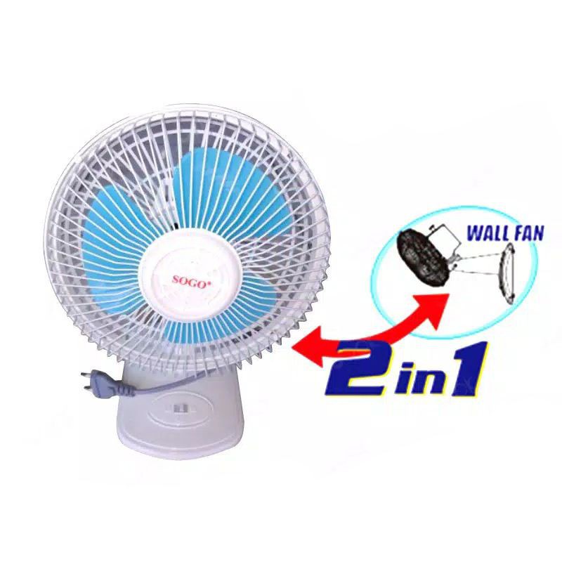 Kipas Angin Meja Mini 6&quot; Desk Fan Wall Fan 2in1 (Desk &amp; Wall) SG-608