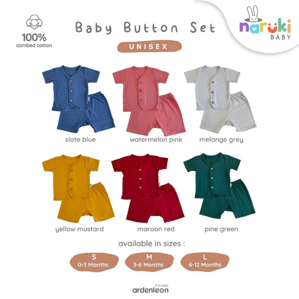 Ardenleon Baby Button Set Arden Leon Baju Setelan Bayi