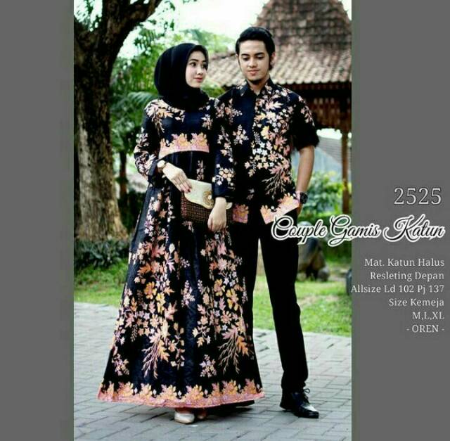 Maura couple - Sania Ruffle Batik Couple gamis Ori Ndoro Jowi DNT