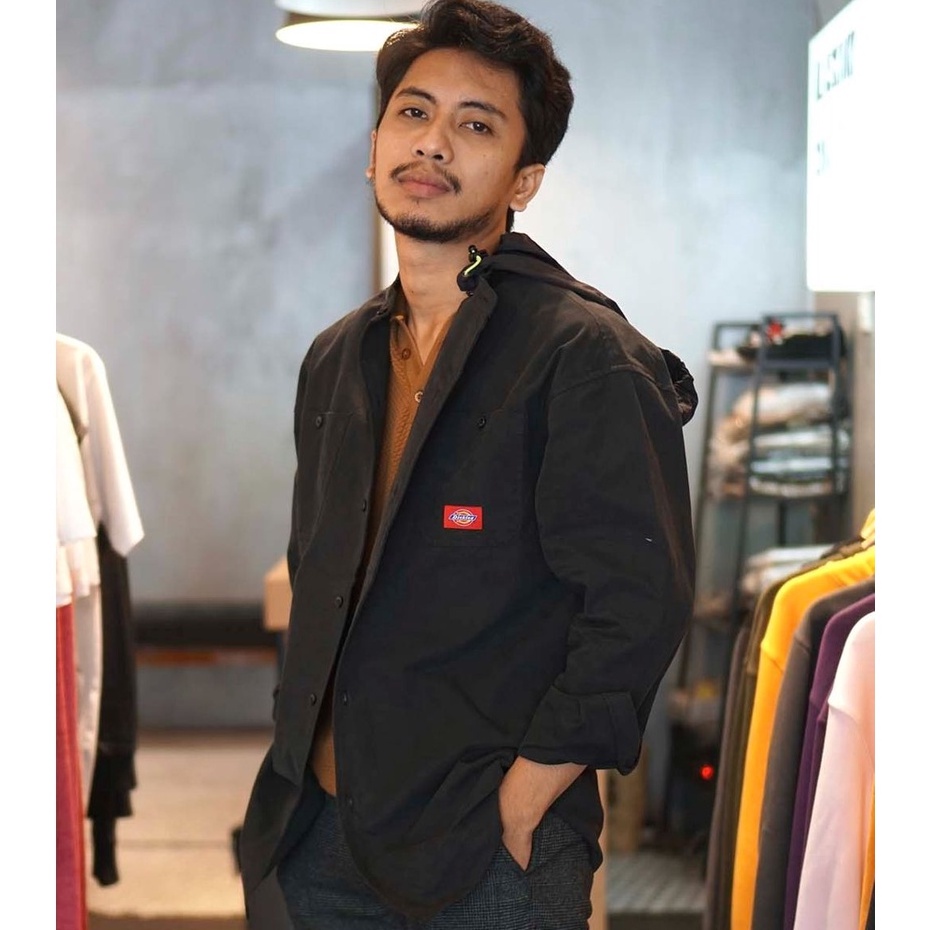 BRANDED MURAH - HOODIE JAKET BY DICKIES ORIGINAL REMOVEABLE BARU HITAM - PAKAIAN DISTRO ORI HODI OVE