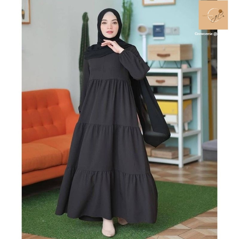 Gamis Polos Gayatri / DRESS POLOS / GAMIS HITAM
