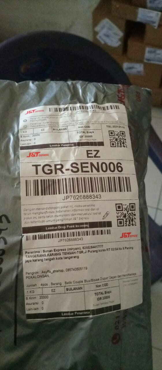 Set Batik Tradisional Couple Blus/blouse Zipper Depan /kemeja Lengan Pendek Ori Batik Pekalongan