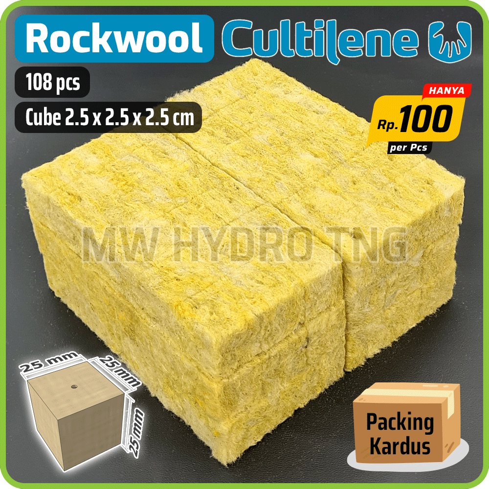 Rockwool Cultilene Potongan Kotak Siap Pakai - Media Tanam Hidroponik