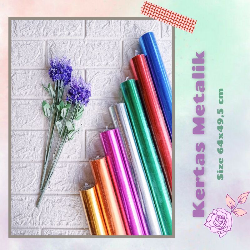 

Kertas Metalik 64x49, 5 cm isi 10 pcs