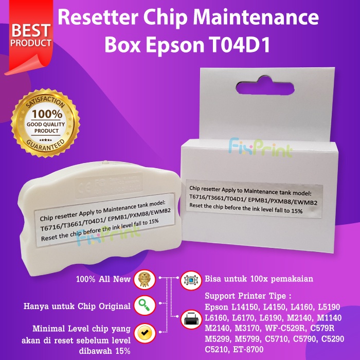 Resetter Chip Original Maintenance Box T04D1 T6714 T6716 Printer WF-C5290 WF-C5790 L6160 L6170 L6190