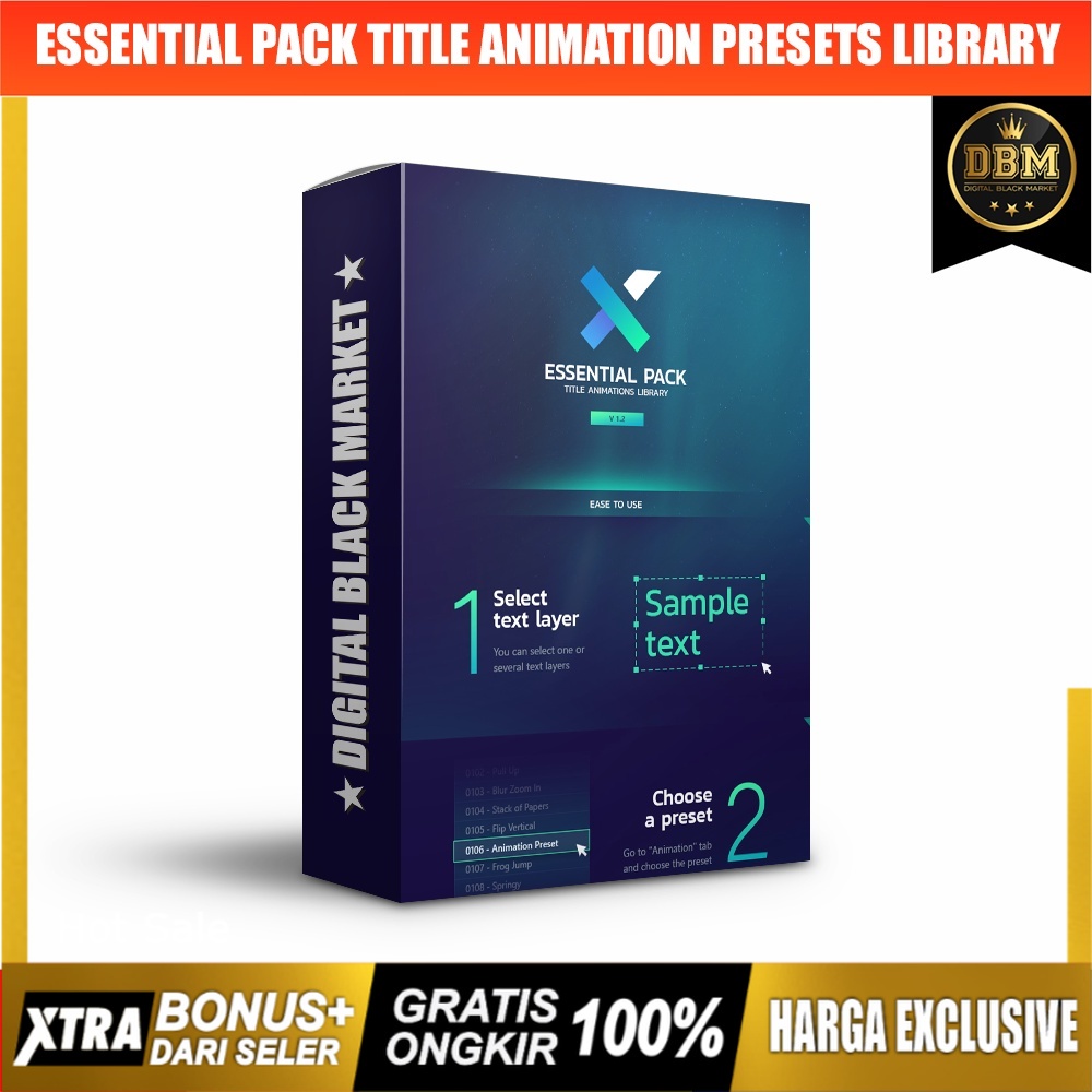 TypeX - Essential Pack Title Animation Presets Library - After Effect (Extension)