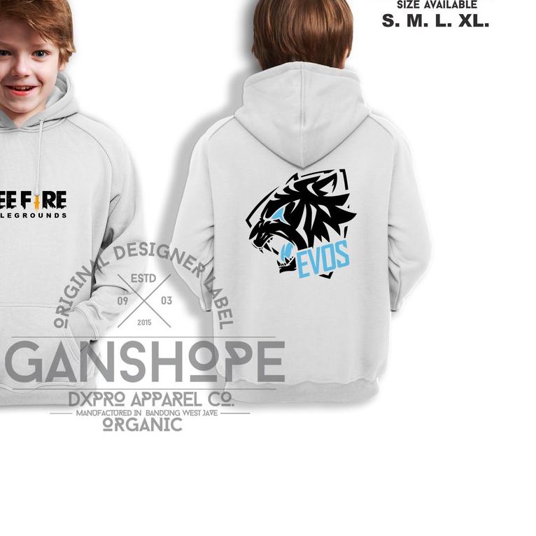● SWEATER JAKET HOODIE ANAK FREE FIRE EVOS FF ☀