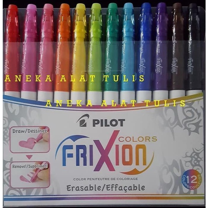 

PILOT PEN FRIXION COLORS SET 12 WARNA / SW-FC-S12 marker dapat dihapus