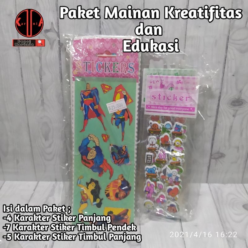 Paket Mainan Terapi Edukasi Sticker / Stiker Karakter