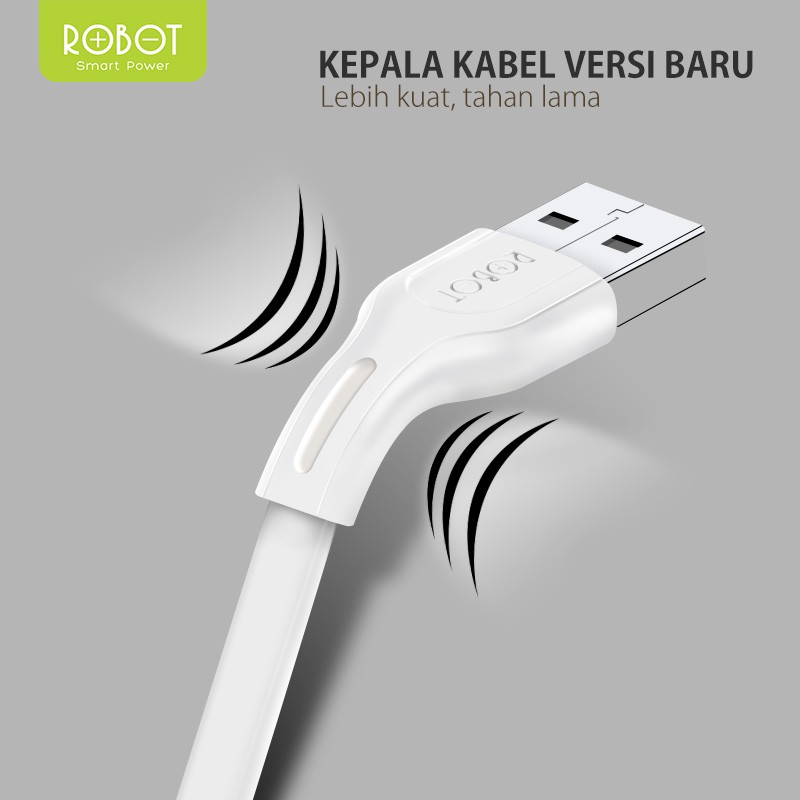 ROBOT Kabel Data RDL100S buat hp iPhone iPad Apple 1M Data Cable - Garansi 1 Tahun