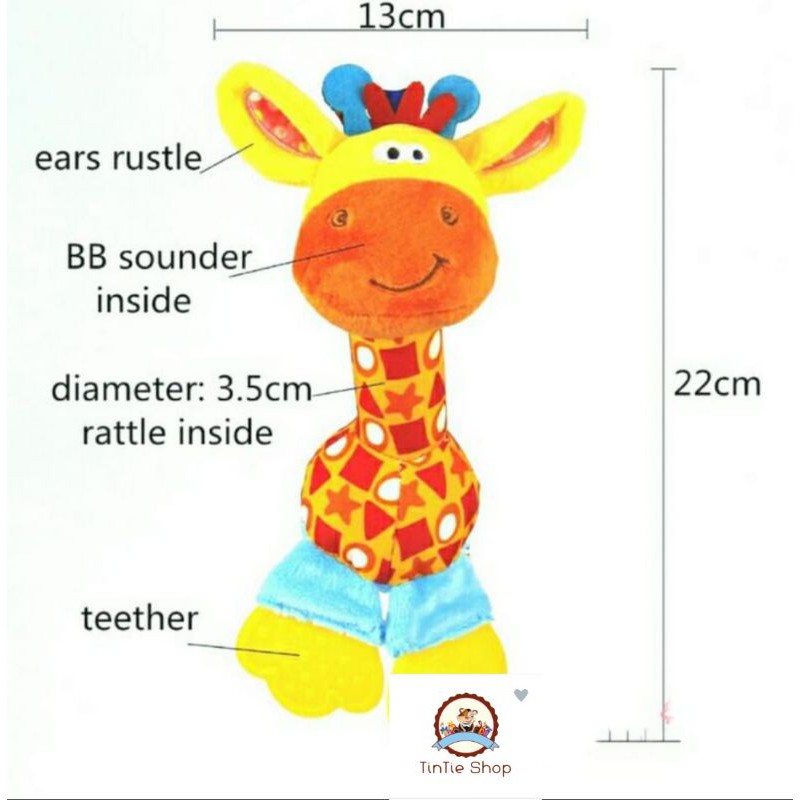 Mainan bayi bunyi / gigitan bayi / mainan anak rattle stick teether