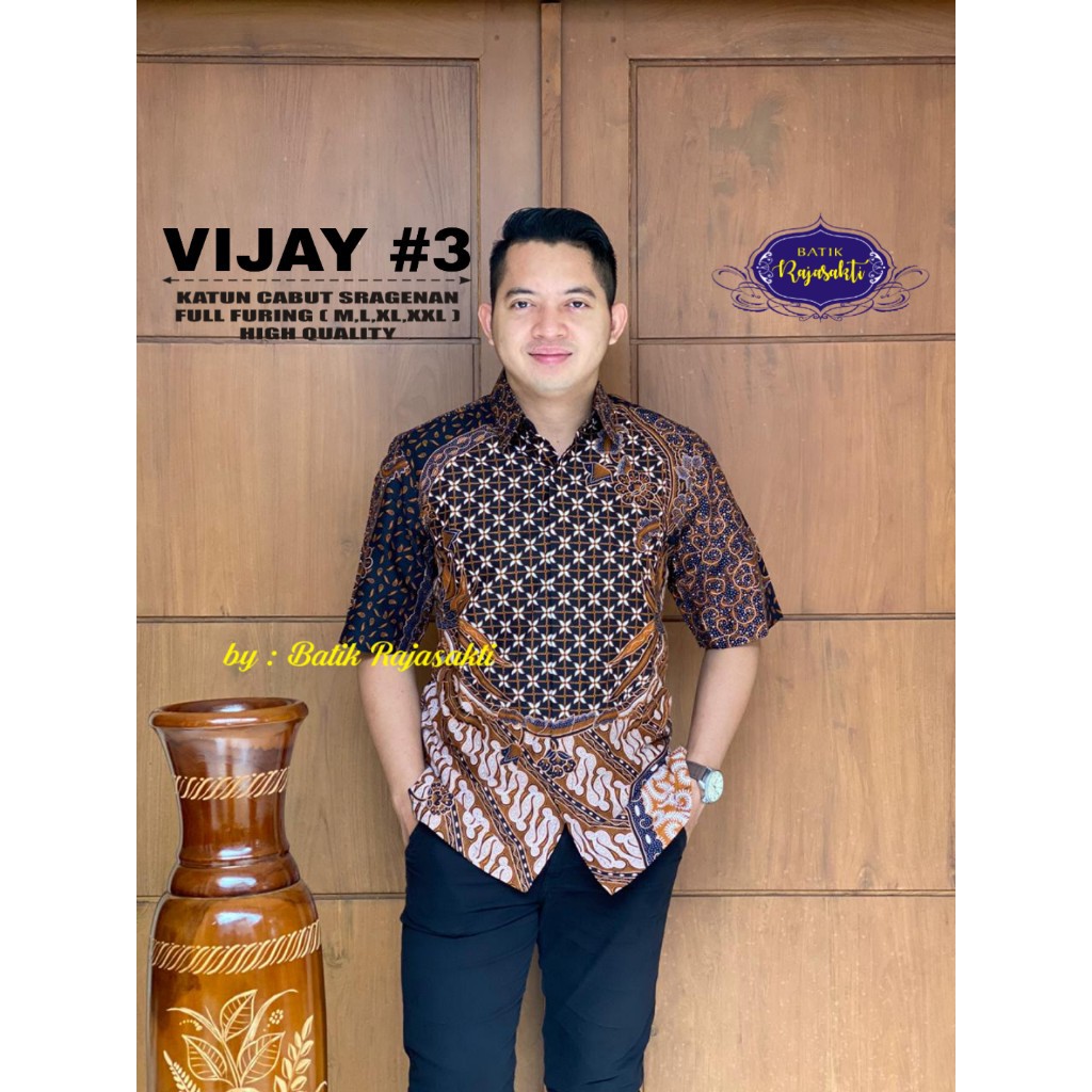 VIJAY 3 RAJASAKTI BATIKSOLOAMANAH KEMEJA BATIK SOLO PRIA LENGAN PENDEK LAPIS FURING ATASAN BATIK PREMIUM MODERN KATUN HALUS JAYANEGARA 2 WEKRAMA SAKTI SODAJIWA ROFANIAL WEKRAMASAKTI DUO GOMERLAR MERAH 2 ROFANIAL MEWAH DUO ORDIYAMA COLET ZAQIANDRA GARUDA