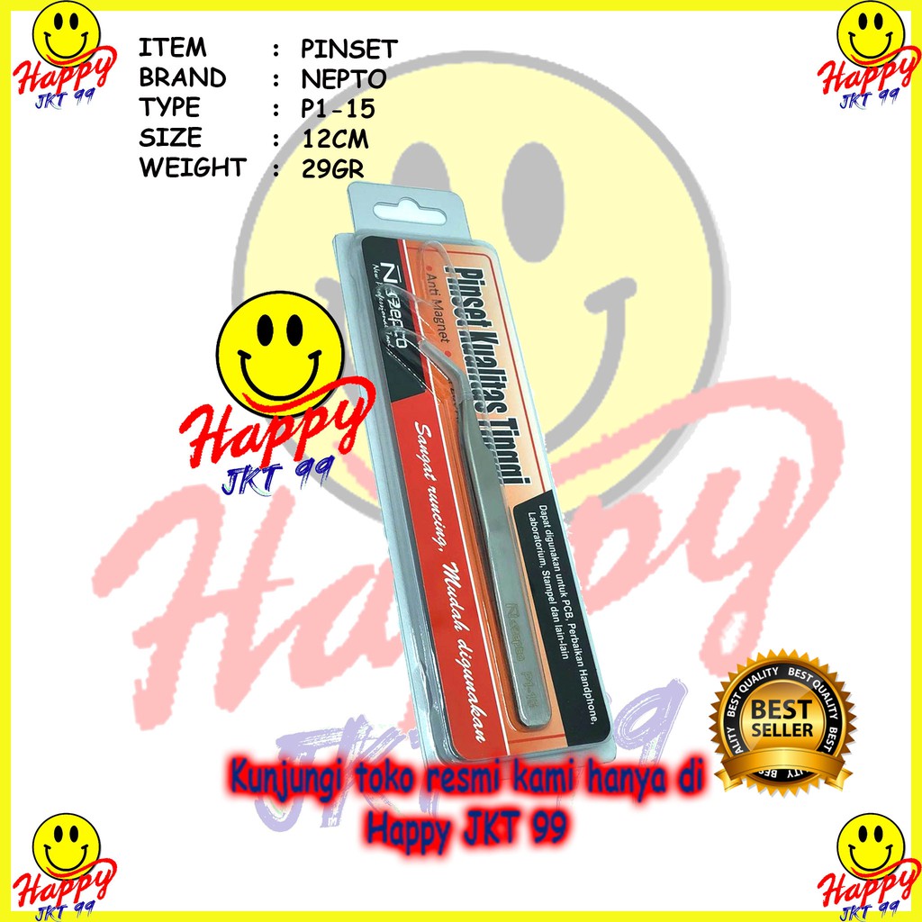 [ HAPPY JKT 99 ] PINSET NEPTO BENGKOK LURUS RUNCING P1-15 P1-11 P1 11 15 ALAT SERVICE TEKNISI