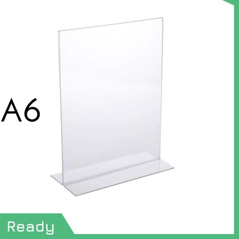 

Hot!! TEMPAT BROSUR / TENT HOLDER / TENT CARD AKRILIK DISPLAY 2 SISI A6