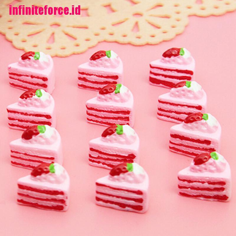 10 Pcs Kerajinan Bentuk Bunga Kue Segitiga Bahan Resin Untuk Scrapbook