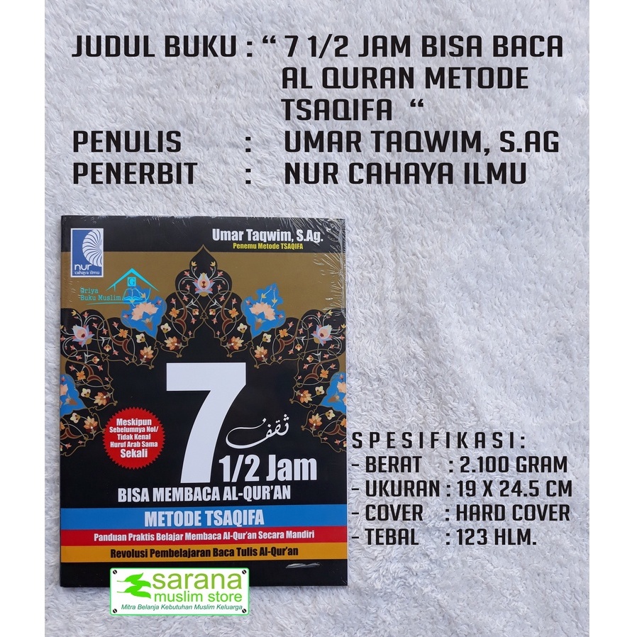 BUKU 7 1/2 JAM BISA BACA AL QURAN METODE TSAQIFA