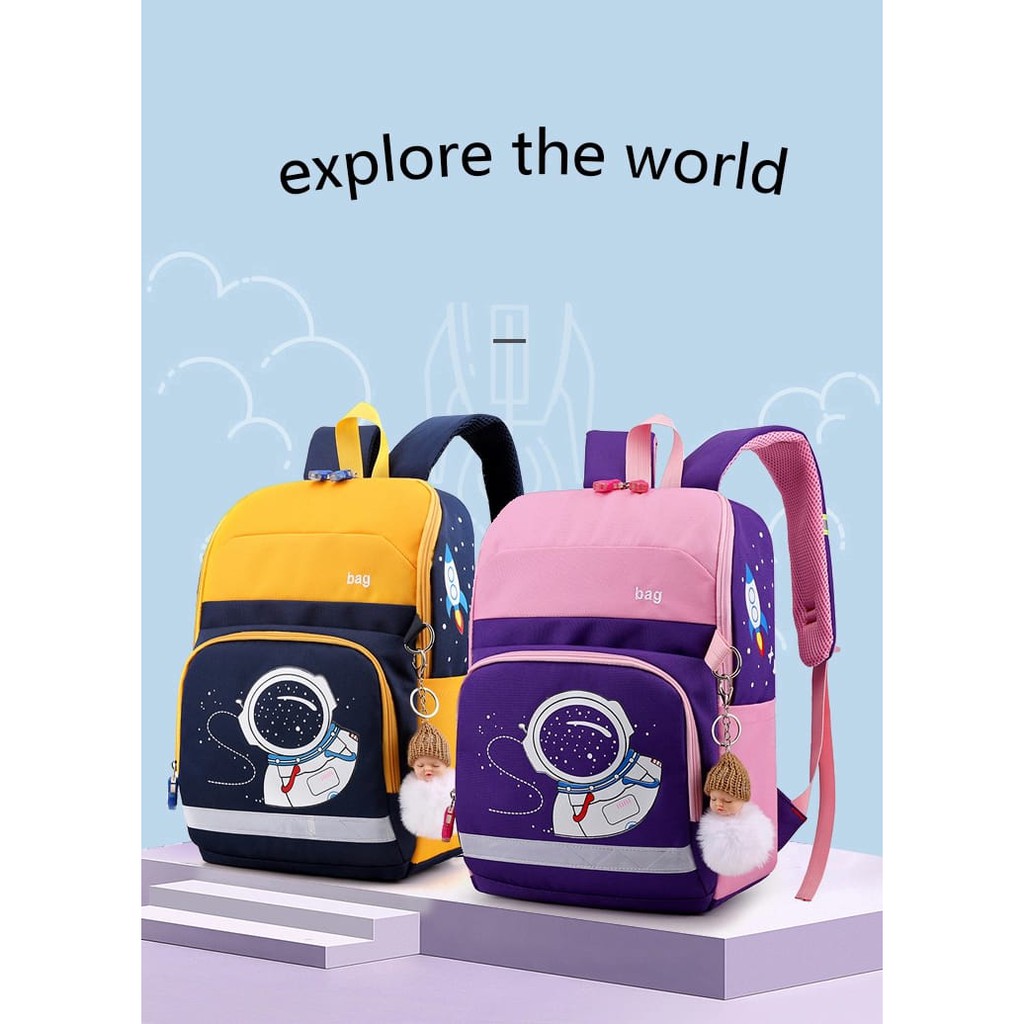 ARMELIA SHOP - Tas Ransel Anak Dino Style_Tas Ransel Anak Laki Laki_Tas Sekolah Anak_Motif Astronot