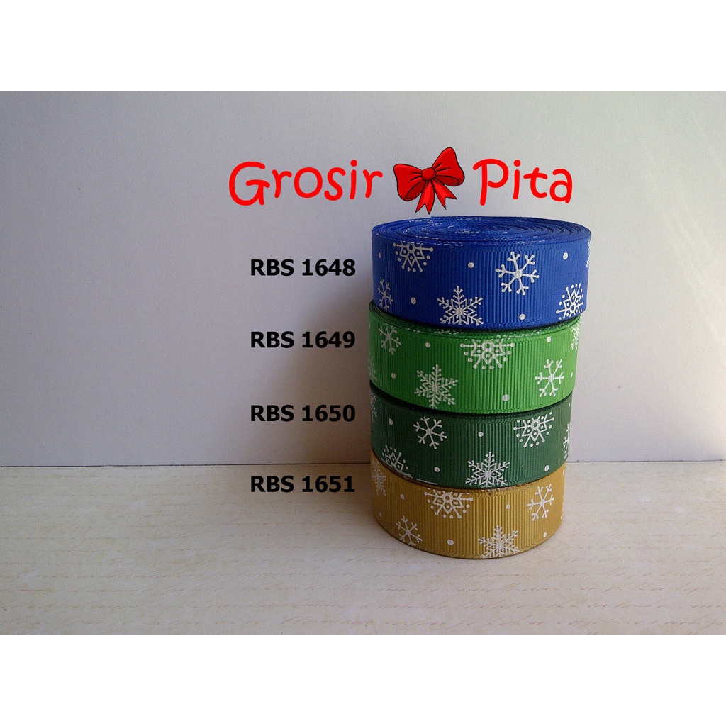 

(25 yard) Pita Grosgrain Motif Natal RBS 1648,1649,1650,1651 | Pita Christmas | Toko Bahan Craft | Grosir Pita