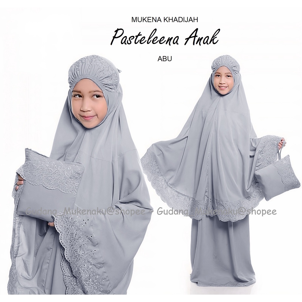 Gudang_mukenaku Mukena Anak ( 8-12 th) Pasteleena by Siti Khadijah Dalanova Terbaru Exclusive 2020