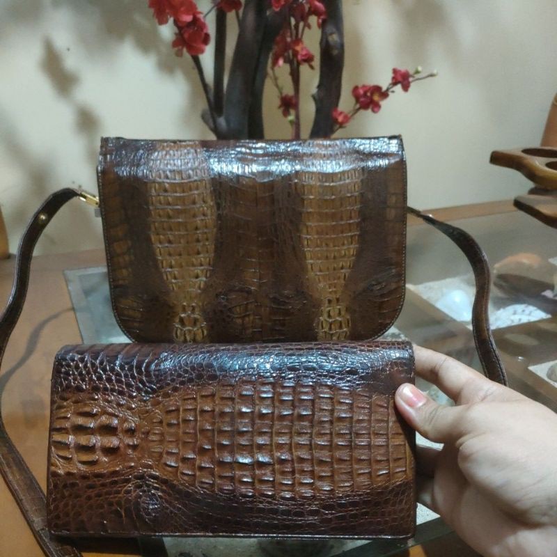 tas and dompet kulit buaya asli preloved