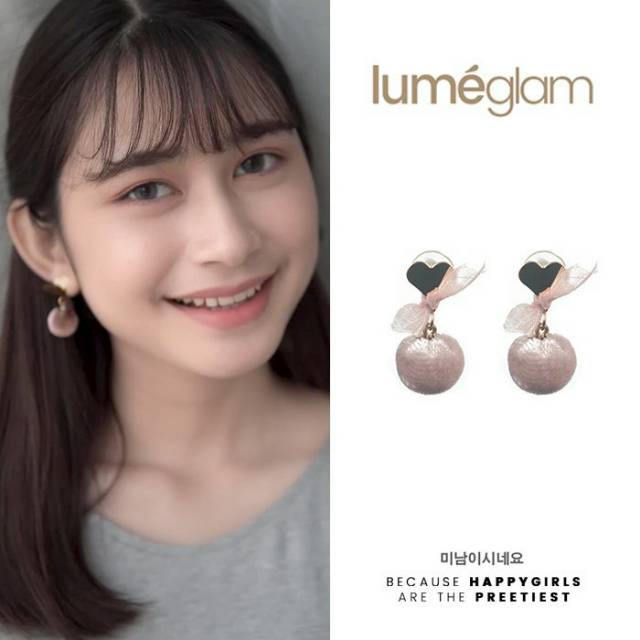 Anting Fashion Korea Velvet Ball