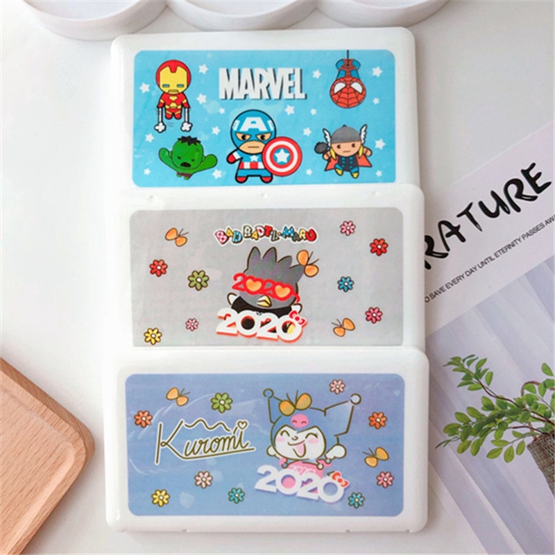 Roselife Cute Melody Kuromi Hello Kitty Kartun Kotak Penyimpanan Plastik Untuk Masker Anti Debu Organizer Case Wadah Untuk Pelajar Anak