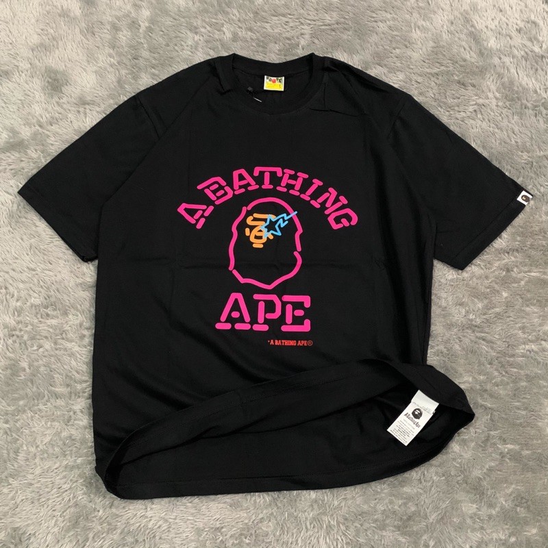 Kaos Tshirt Bape Bathing Ape Neon Sign Fulltag &amp; Lebel