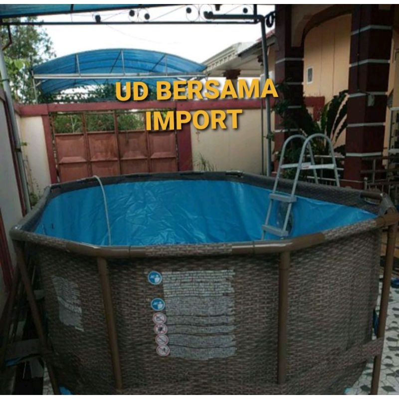 kolam renang frame import bestway power stell pool oval 427x250x100cm