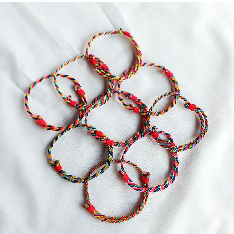 Gelang Sangadatu Split Ulir Polyster / Gelang Khas Bali /  Gelang Warna-Warni /  Gelang Sangadatu Bali / Gelang Besakih / Gelang Warna Wearni / Gelang Sangadatu Sembilan Warna Original Asli Bali / Gelang Pria / Gelang Wanita / Gelang Pelangi/Craft Dewata