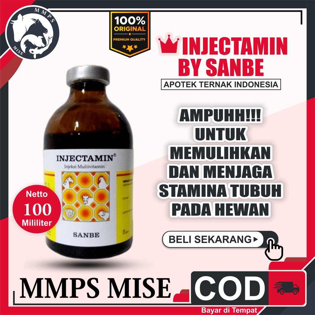 Injectamin 100 ml Vitamin Ternak PT Sanbe Farma