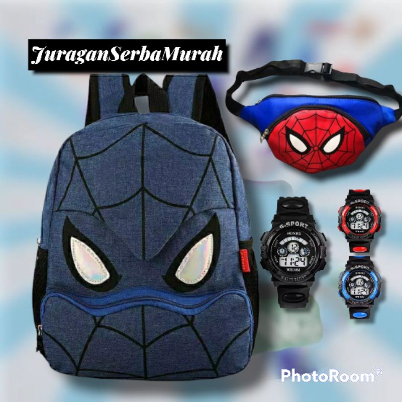 Tas Ransel Sekolah Anak Laki-Laki TK SD Karakter Spiderman Murah