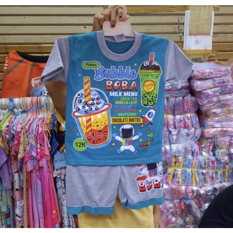 OBRAL KAOS SETELAN BOBA / MINUMAN ANAK KIDS MURAH