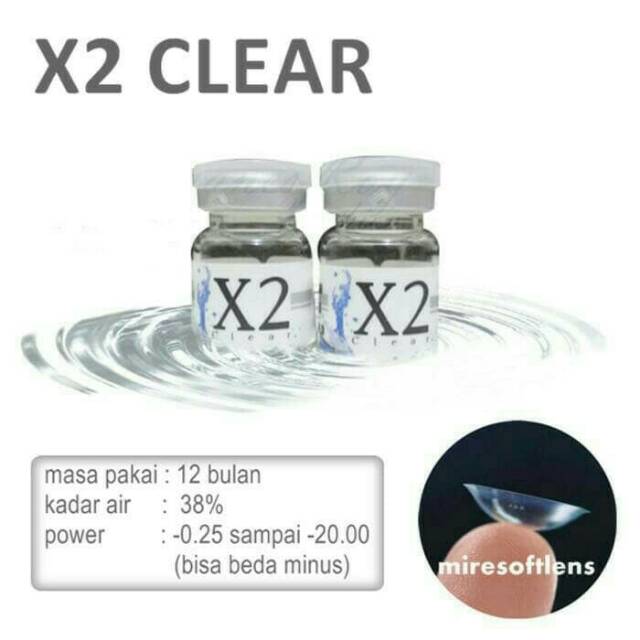 x2 clear softlens bening tahunan ready minus bisa minus tinggi sampai -20