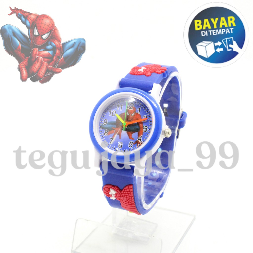 JAM TANGAN FASHION ANAK LAKI LAKI TALI KARET KARAKTER SUPER HERO TE22